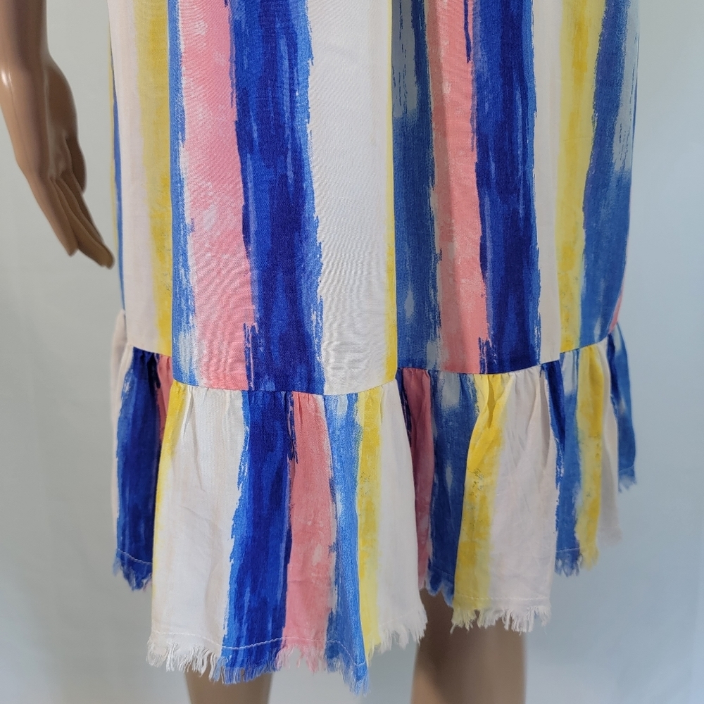 Umgee Yellow and Blue Ruffled Off-the-Shoulder Sundress - Picture 8 of 12